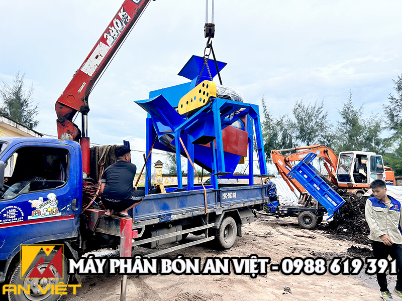 Lắp đặt máy nghiền, máy sàng phân bón 2 tấn/ giờ